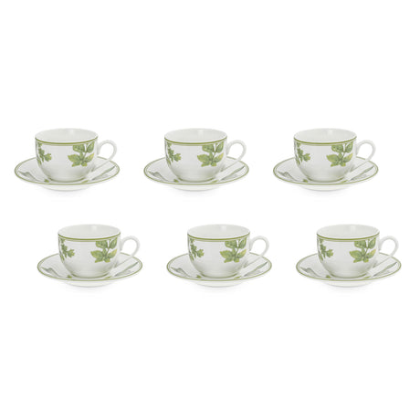 Set 6 tazze tè Coltivia La Porcellana Bianca in porcellana decorata 220ml