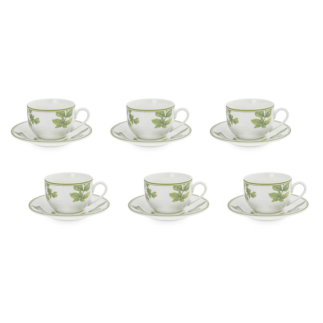 Set 6 tazze tè Coltivia La Porcellana Bianca in porcellana decorata 220ml