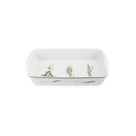 Teglia rettangolare La Porcellana Bianca in porcellana con erbe 32x18 cm
