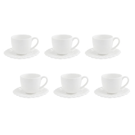 Set 6 tazze caffè Giulietta La Porcellana Bianca in porcellana bianca 100 ml