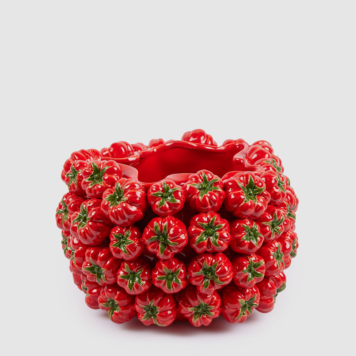 Vaso Chakra Pomodoro EDG in ceramica rossa lucida 24,5x36,5 cm