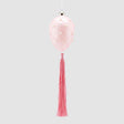 Uovo decorativo EDG in vetro rosa con perle 11x8 cm