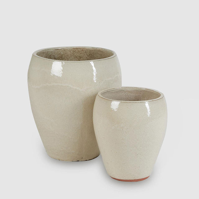 Vaso porta piante EDG in ceramica color avorio 32x28 cm