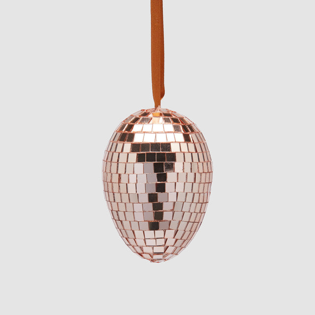 Uovo di Pasqua Mirror EDG rosa salmone con superficie a specchio 6 cm