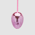 Uovo di Pasqua EDG in vetro effetto mirror rosa acceso 6x4 cm