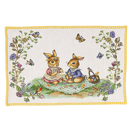 Tovaglietta Spring Fantasy Villeroy & Boch in cotone con decoro coniglietti