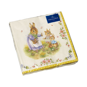 Tovaglioli Spring Fantasy Villeroy & Boch carta decoro coniglietti 33x33 cm