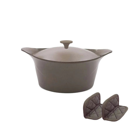 Cocotte L'Incredibile Cookut in metallo color tortora moka 24 cm