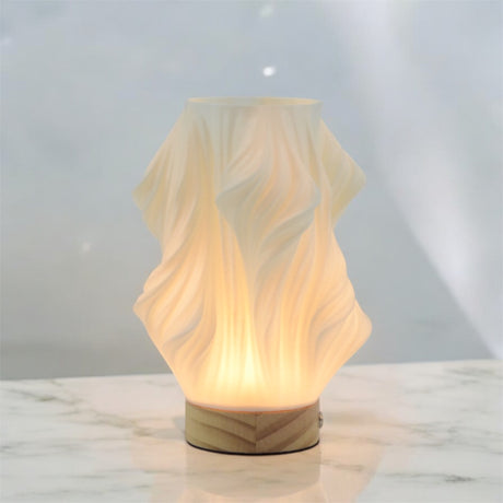 Lampada Dune Palais Royal in PLA con base in legno 14x21 cm