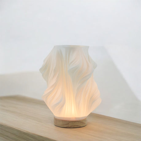 Lampada Dune Palais Royal in PLA con base in legno 20x26 cm