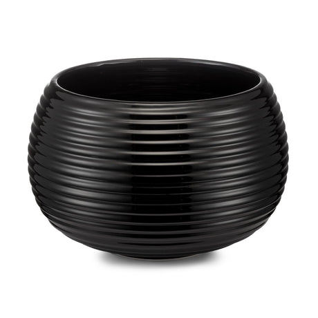 Vaso porta piante Palais Royal in ceramica nera con rilievi 35x22 cm