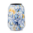 Vaso Iris Palais Royal in metallo bianco con decori floreali e foglia oro
