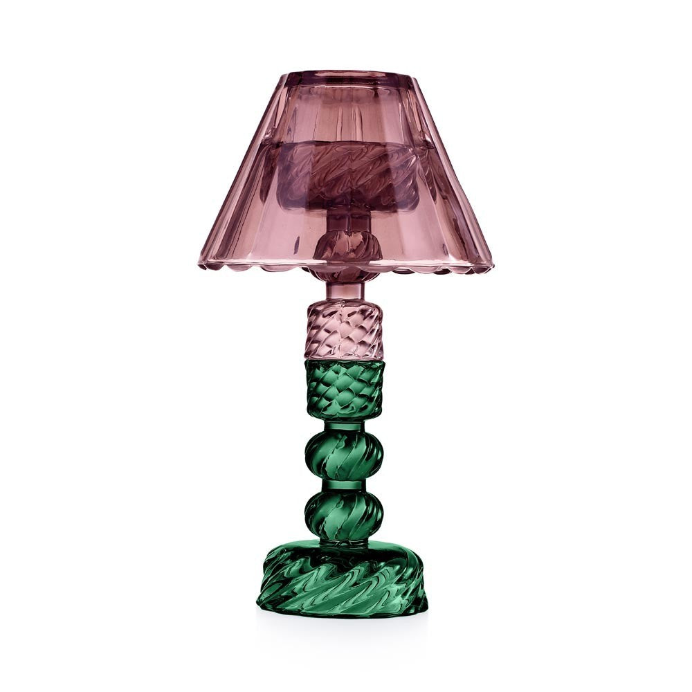 Candeliere con paralume Emò Italia in vetro verde e lilla 24 cm