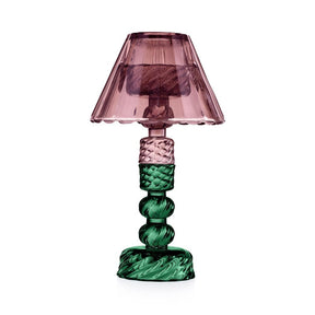 Candeliere con paralume Emò Italia in vetro verde e lilla 24 cm