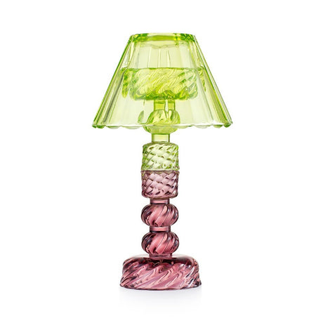 Candeliere con paralume Emò Italia in vetro lilla e verde 24 cm