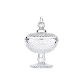 Scatola portabonbon Emò Italia in vetro trasparente con alzata 10x15 cm