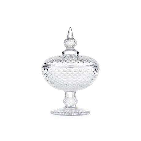 Scatola portabonbon Emò Italia in vetro trasparente con alzata 10x15 cm