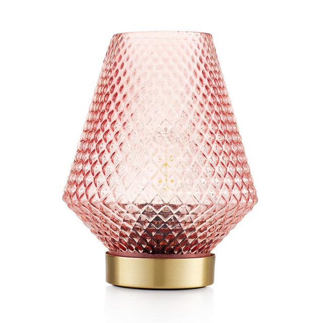 Lampada da tavolo Emò Italia in vetro color cipria 17 cm