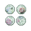 Set 4 sottomoka Brandani in ceramica e sughero decoro ortensie 12x12 cm