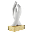 Scultura Mani Lisce Bongelli Preziosi in marmorino color nocciola 19 cm