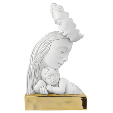 Scultura Bacio Bongelli Preziosi in marmorino con base oro 38 cm