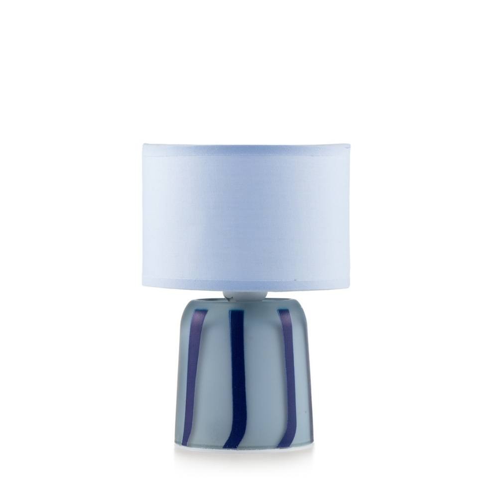Lampada da tavolo Rayon Emò Italia in vetro a righe blu 13x20 cm