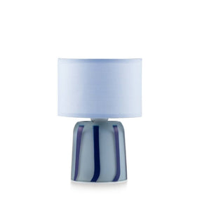 Lampada da tavolo Rayon Emò Italia in vetro a righe blu 13x20 cm