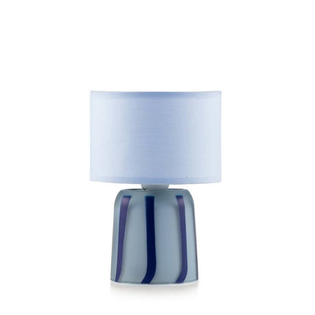 Lampada da tavolo Rayon Emò Italia in vetro a righe blu 13x20 cm