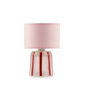 Lampada da tavolo Rayon Emò Italia in vetro a righe cipria 13x20 cm