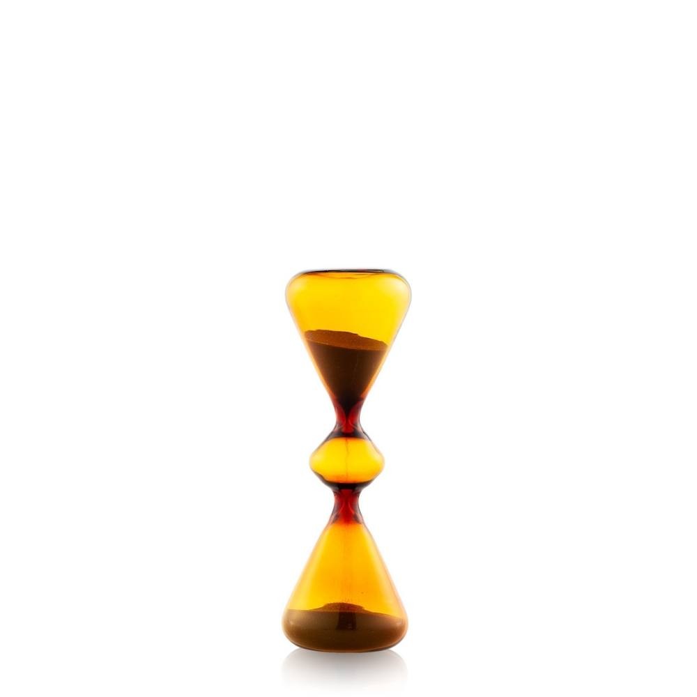 Clessidra Momentum Emò Italia in vetro ocra con sabbia rossa 6x18 cm