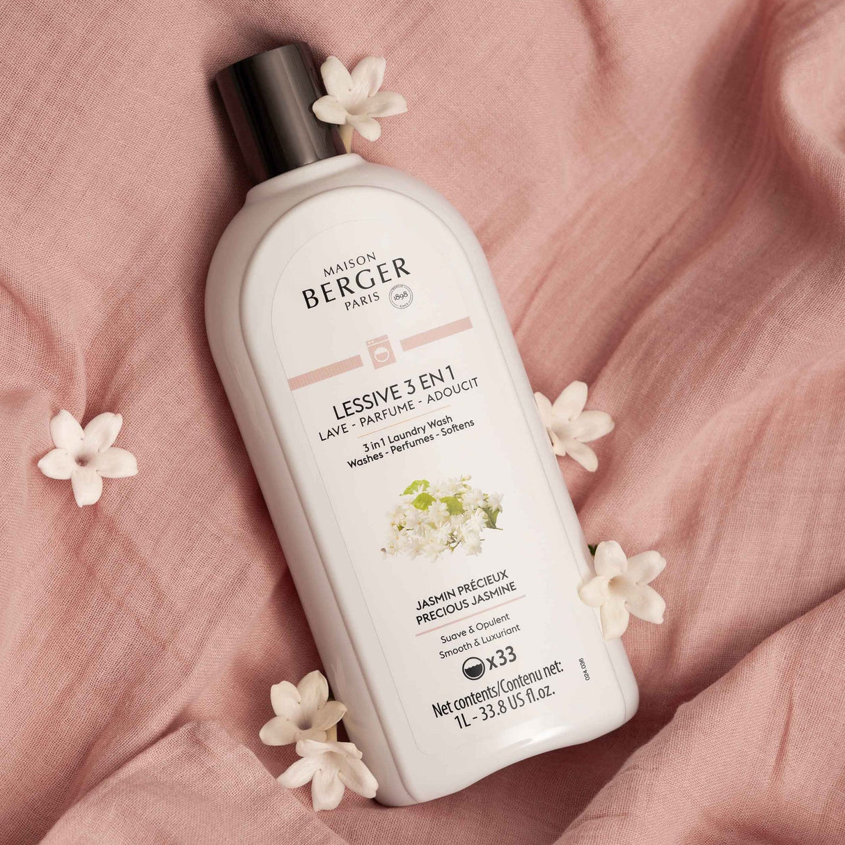 LAMPE BERGER Detersivo Ammorbidente Profumo Bucato 3 in 1 Jasmin Précieux 1L