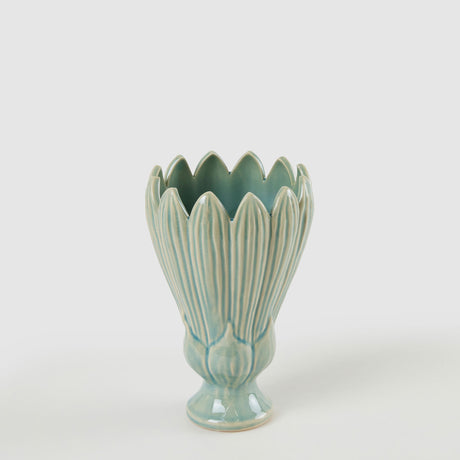 Vaso Freaky tulipano EDG in ceramica blu 21x13,5 cm