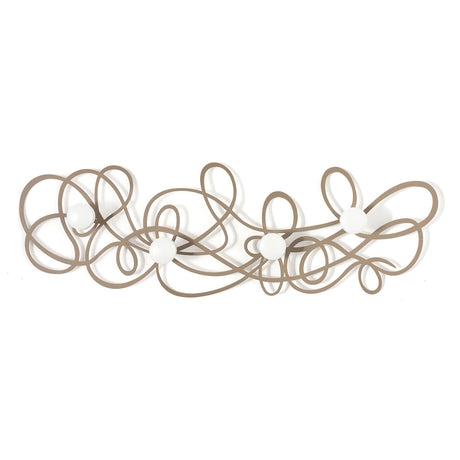Appendiabiti Doodle Arti & Mestieri in ferro beige con pomelli in legno