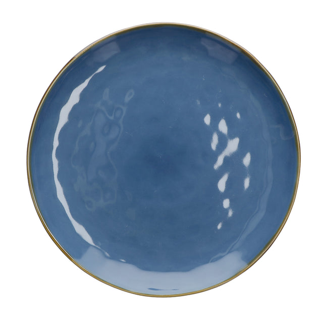Vassoio Concerto Rose & Tulipani in stoneware blu avio 32 cm