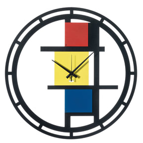 Orologio da parete Mondrian 50 Arti e Mestieri in ferro geometrico 50x50 cm