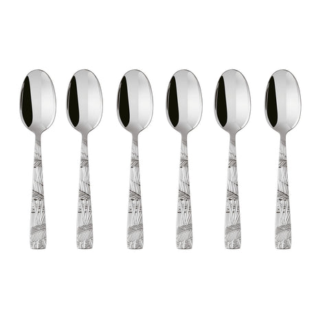 Set 6 cucchiaini da caffè Sambonet Jungle in acciaio inox decorato