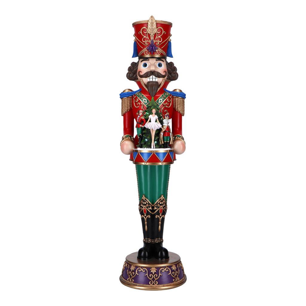 Schiaccianoci natalizio Timstor in poliresina con luci LED 90 cm