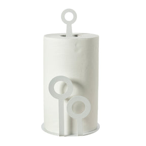 Portarotoli Bollicine Arti & Mestieri in ferro finitura bianco marmo 30x15 cm