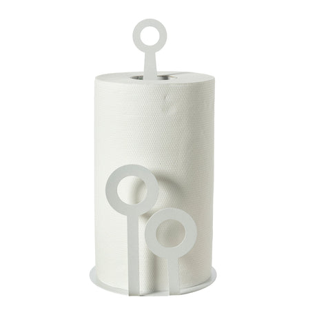 Portarotoli Bollicine Arti & Mestieri in ferro finitura bianco marmo 30x15 cm
