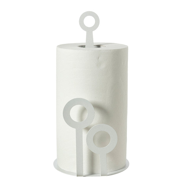 Portarotoli Bollicine Arti & Mestieri in ferro finitura bianco marmo 30x15 cm