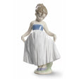Statuina Bimba Guarda il mio vestito Lladrò in porcellana 20 cm