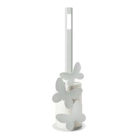 Porta carta igienica Farfalle Arti & Mestieri in ferro bianco marmo 50x15 cm