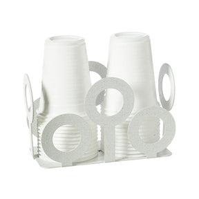 Portabicchieri Bollicine Arti & Mestieri in ferro bianco 10x16 cm