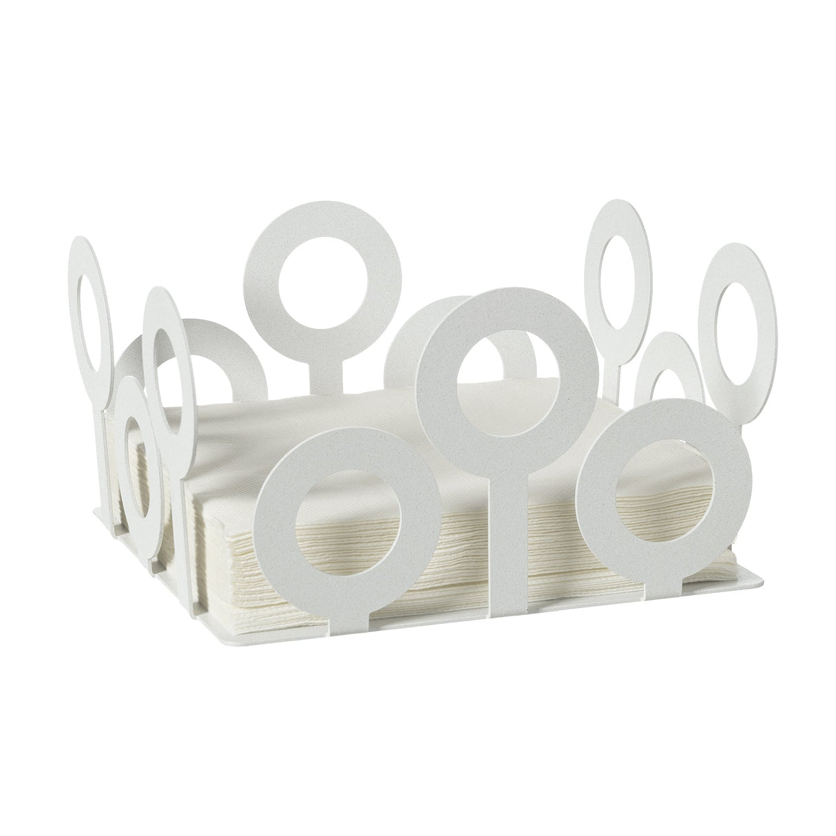 Portatovaglioli Bollicine Arti & Mestieri in ferro bianco marmo 10x17,5 cm