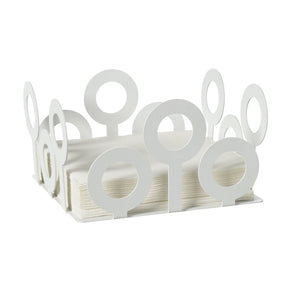 Portatovaglioli Bollicine Arti & Mestieri in ferro bianco marmo 10x17,5 cm