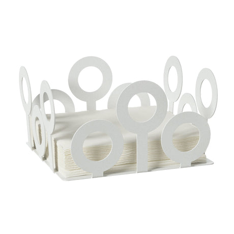 Portatovaglioli Bollicine Arti & Mestieri in ferro bianco marmo 10x17,5 cm