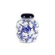 Potiche con coperchio Abhika in ceramica decorata bianco blu 20x16 cm