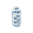 Potiche decorativa Abhika in ceramica bianco blu 39x18 cm