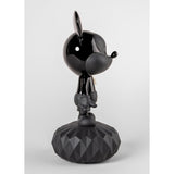 LLADRO' Scultura Mickey Total Black 31x17cm Porcellana