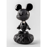 LLADRO' Scultura Mickey Total Black 31x17cm Porcellana